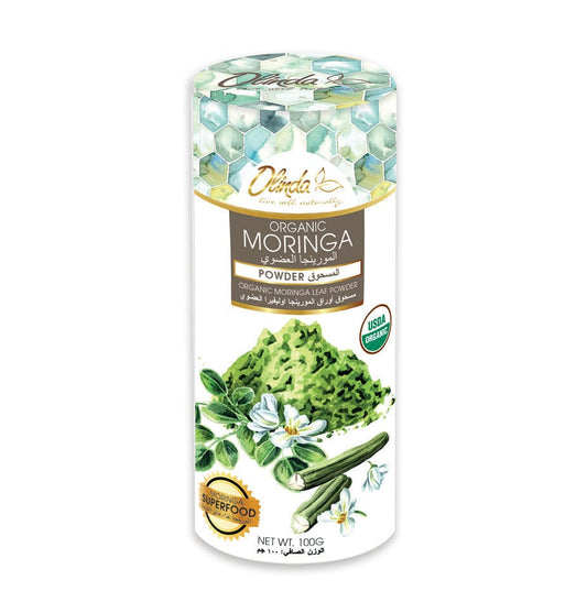 Olinda Organic Moringa Leaf Powder Cardboard Tin Can