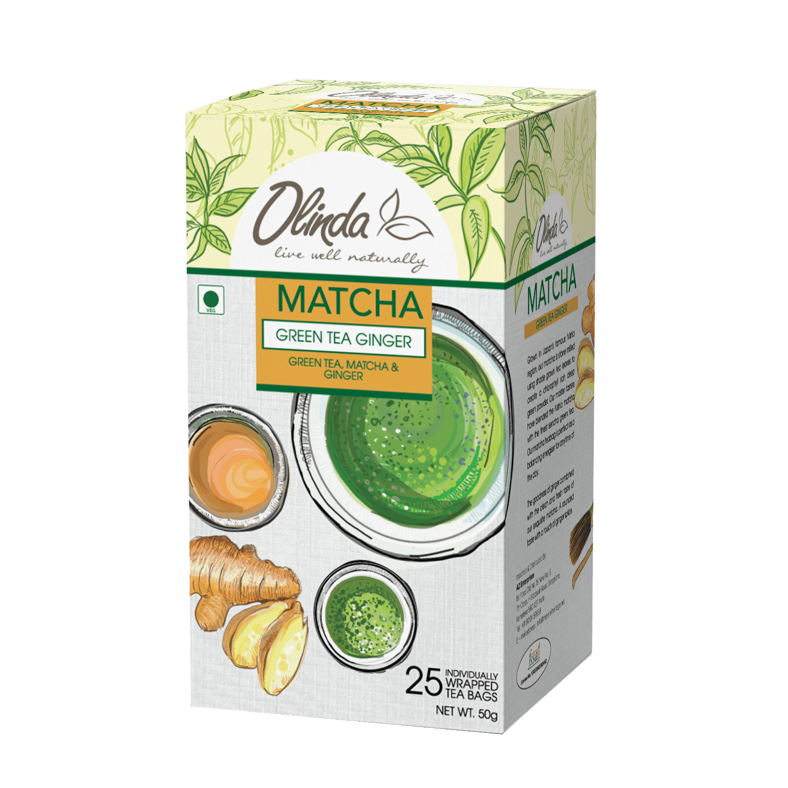 Matcha Ginger Green Tea (25 Tea Bags)