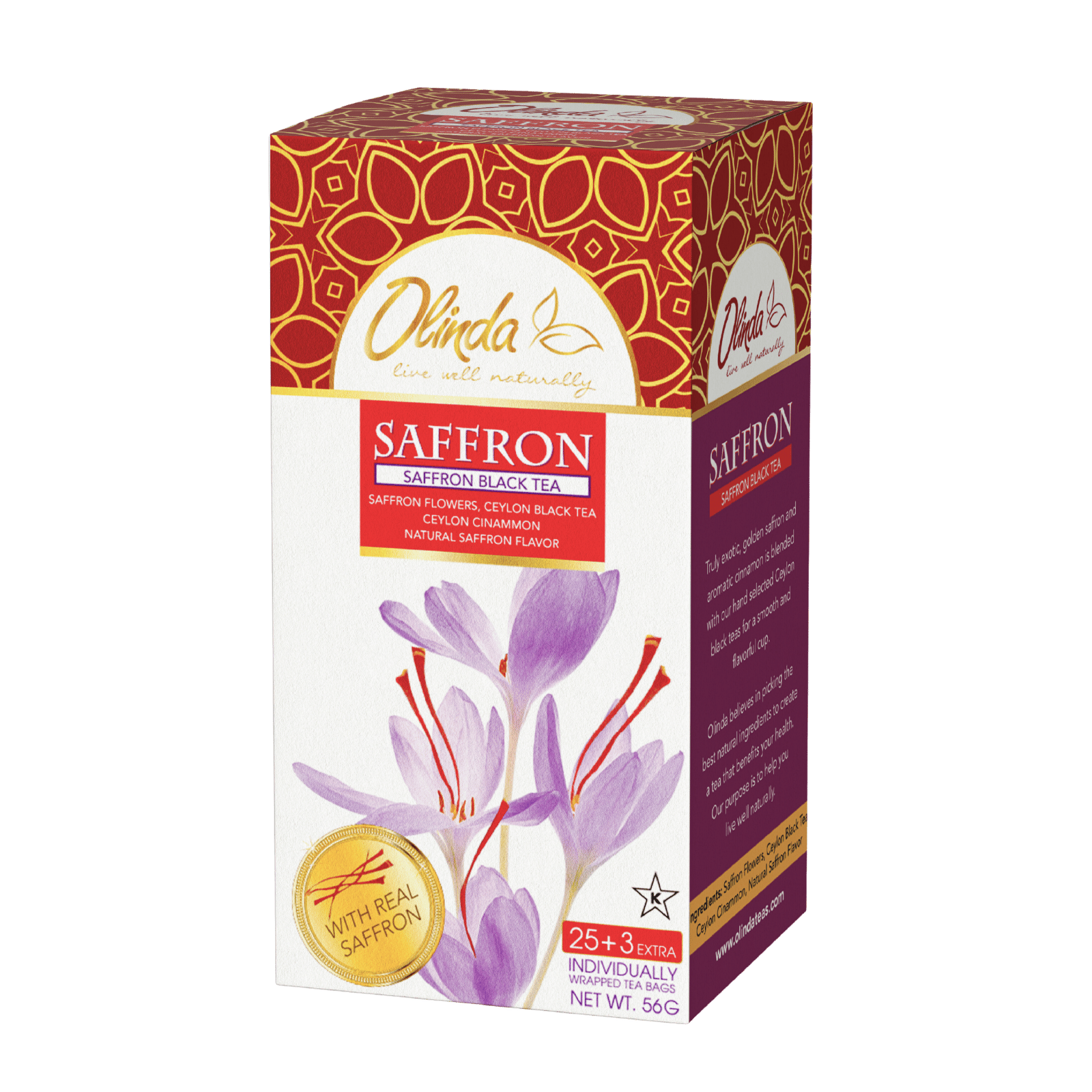 Saffron Black Tea (28 Tea Bags)