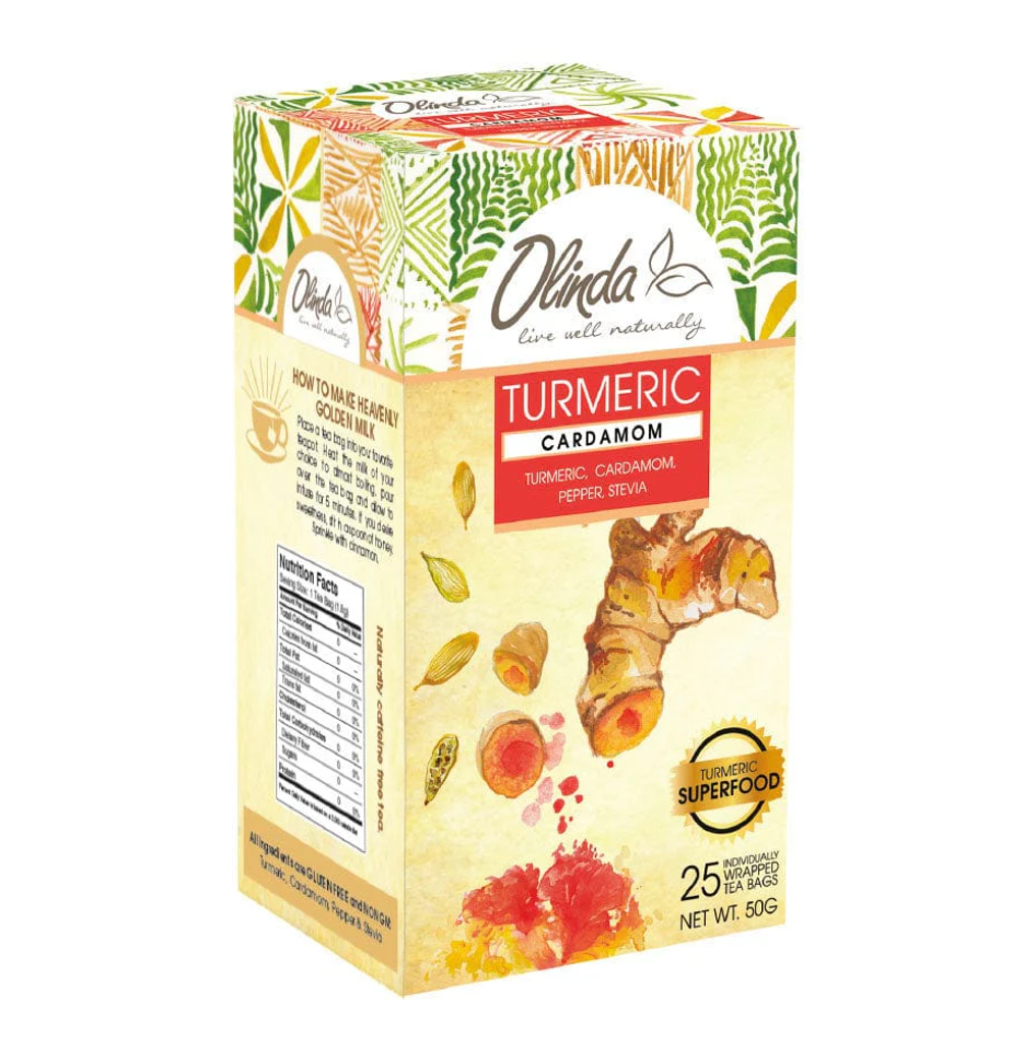 Turmeric Cardamom Tea (25 Tea Bags) - Olinda Teas