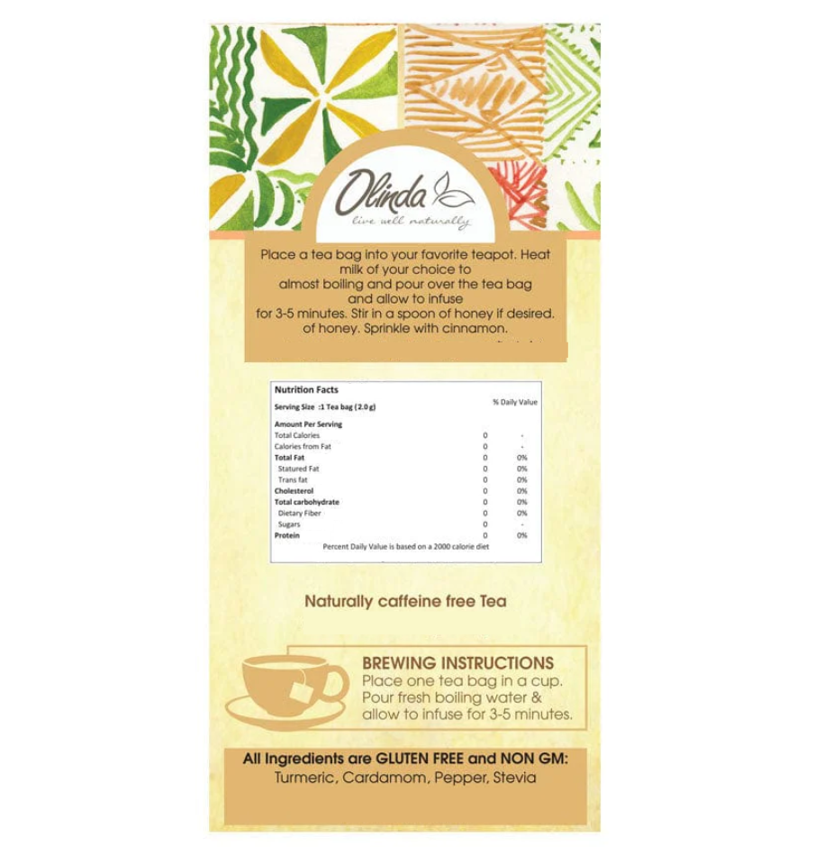 Turmeric Cardamom Tea (25 Tea Bags) - Olinda Teas