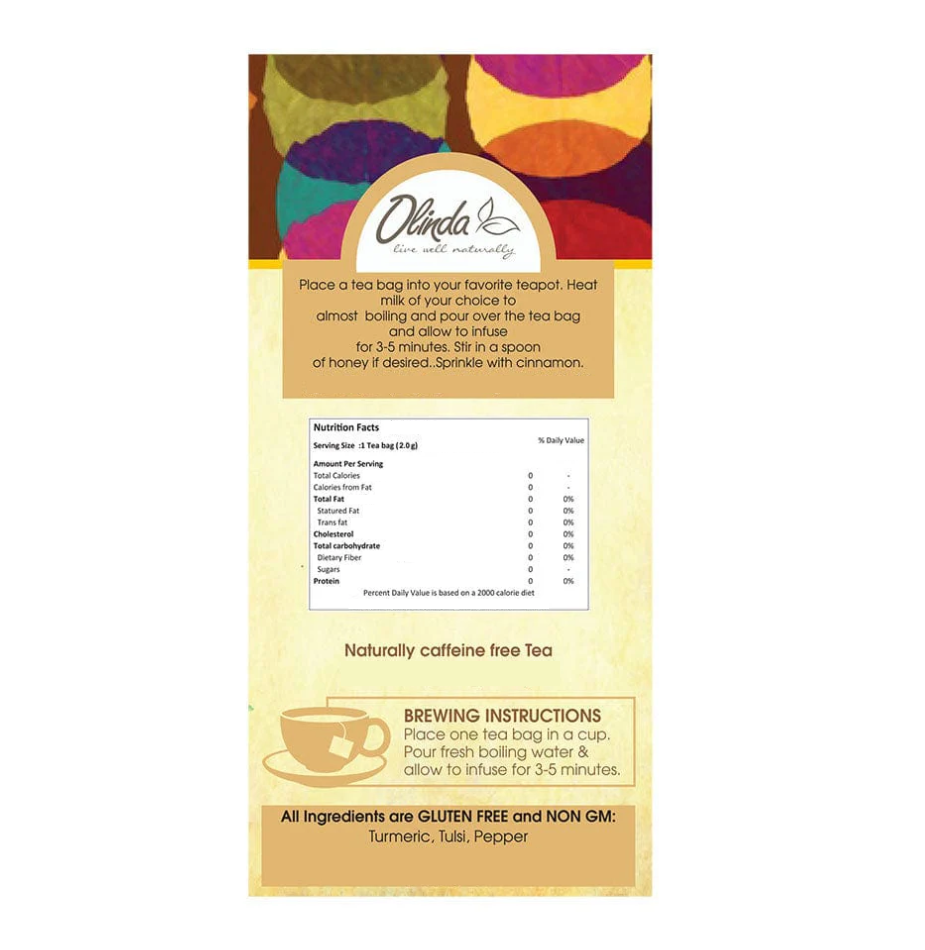 Turmeric Tulsi Tea (25 Tea Bags) - Olinda Teas