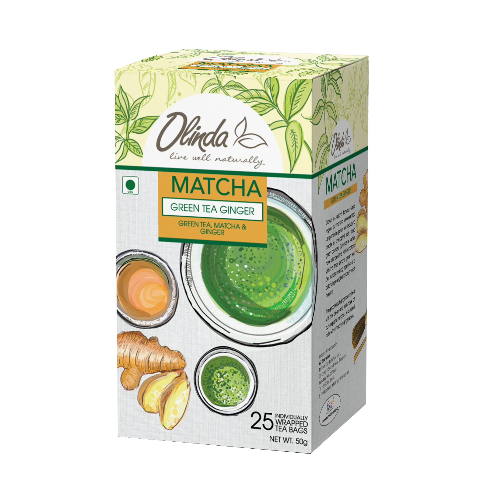 Matcha Ginger Green Tea (25 Tea Bags)