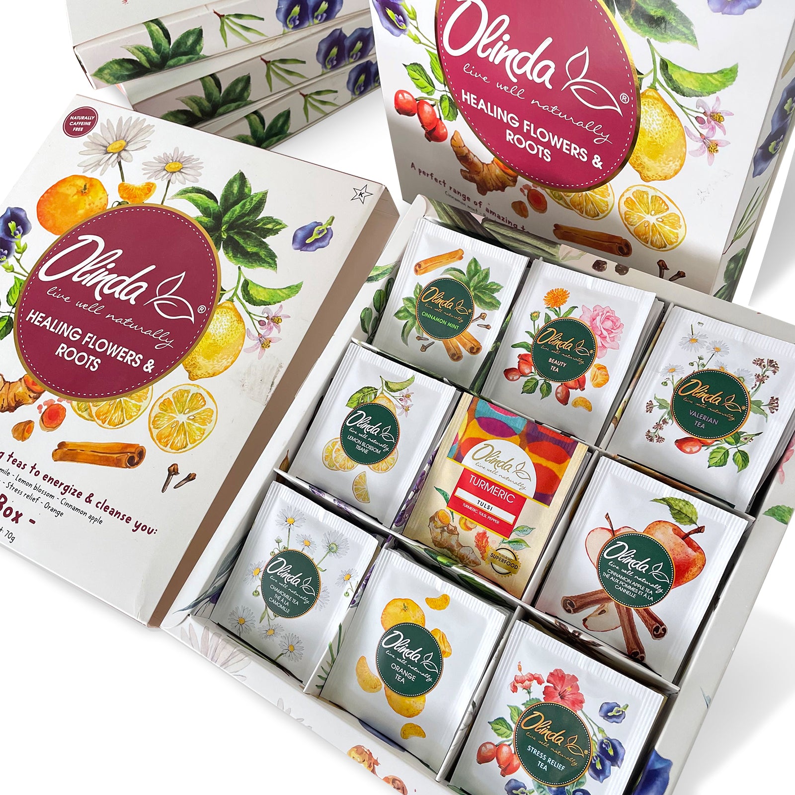 Set of 9 Gift box- Healing Flowers & Roots - Olinda Teas