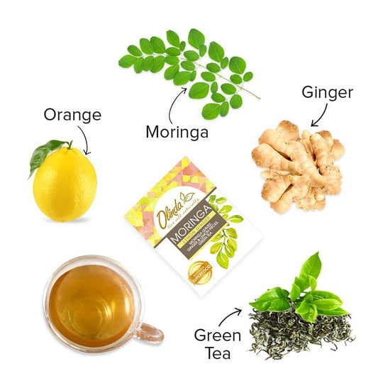 Moringa lemon Ginger Pack with ingredients